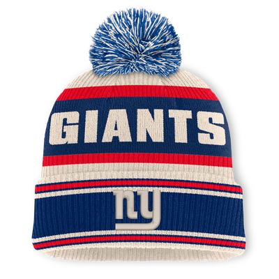 New York Giants Fanatics Heritage Parcel Cuffed Knit Hat with Pom - Royal